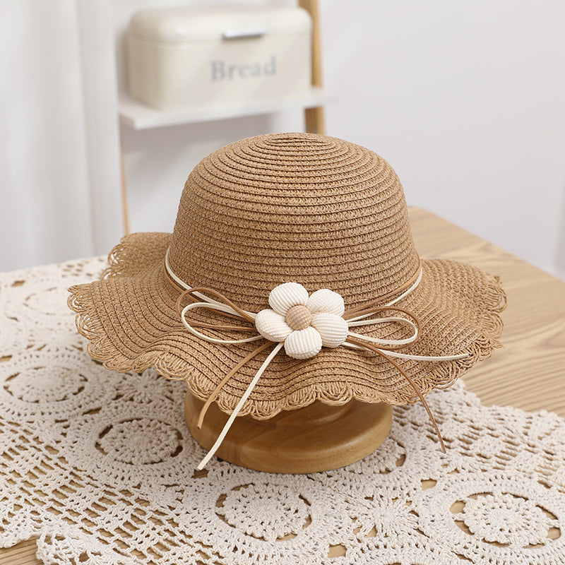 Women's Cute Flowers Sun-proof Sun Hat Straw Hat Bag