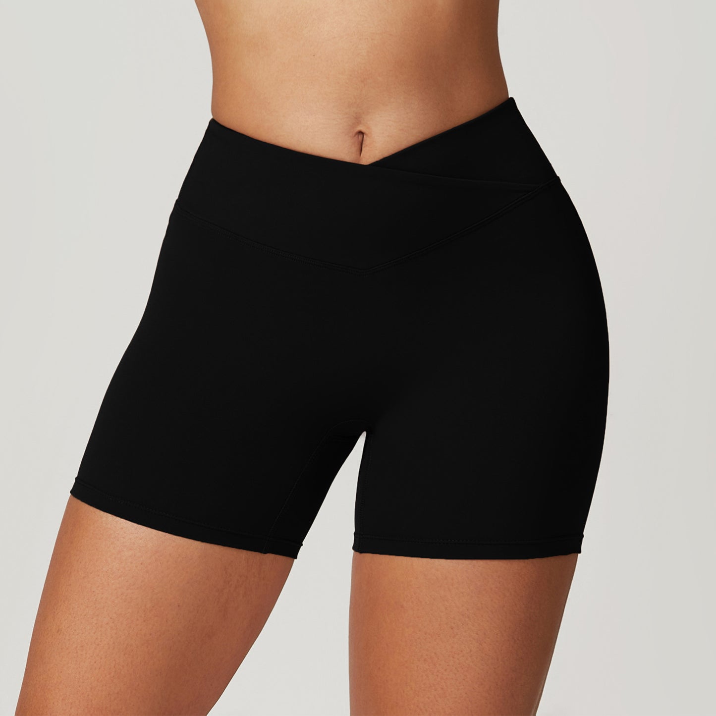 Cross High Waist Workout Shorts For Women