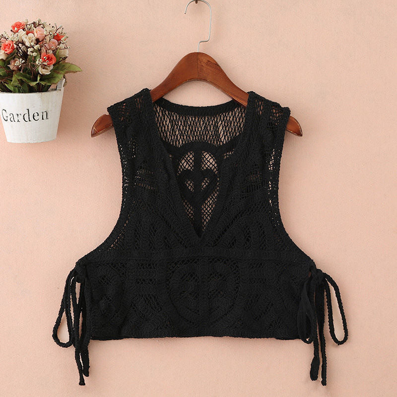 Sweet Lace-up Outer Wear Waistcoat Vest Women