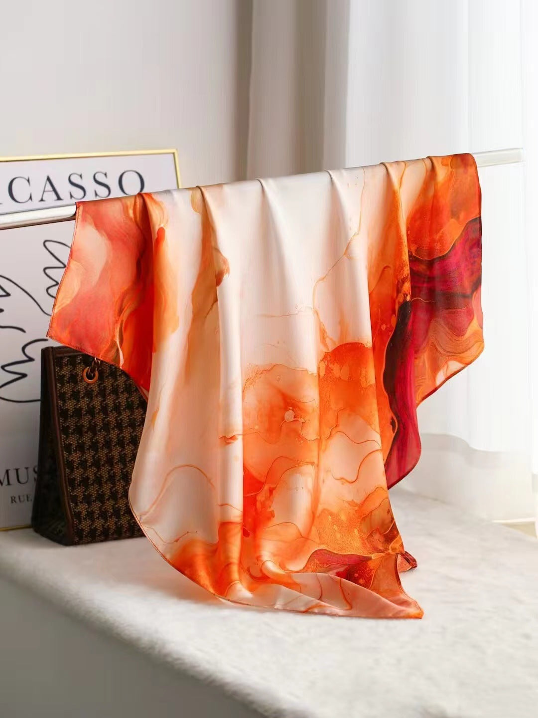 Intellectual Elegant Light Luxury Gift Silk Small Square Towel Silk Scarf