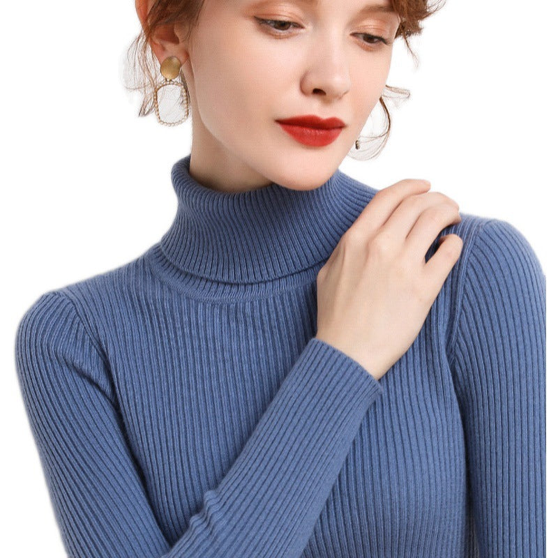 Women's Turtleneck Winter Thickened Base Slim Fit Inner Wear Woolen Sweater