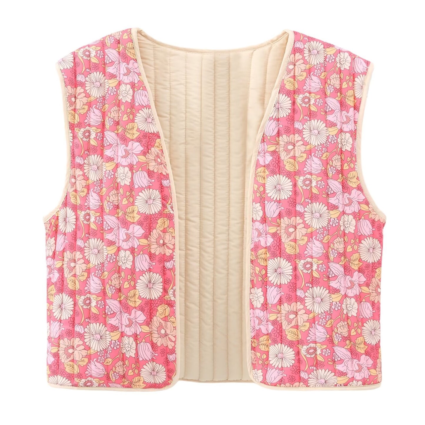 Small Autumn Floral Double-sided Wear Cotton Vest