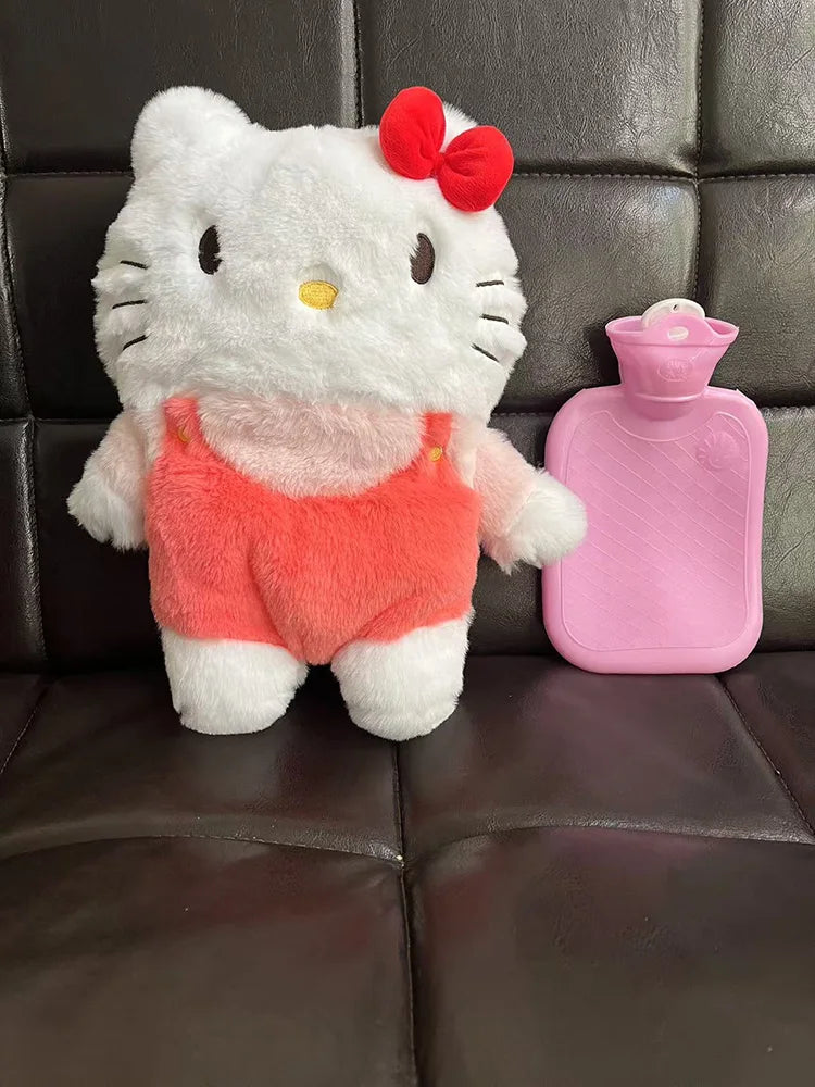 Kawaii Sanrio Hello Kitty Plush Hand Warm Bottle Hot Water Bottles  Winter Portable Warm Hand Bag