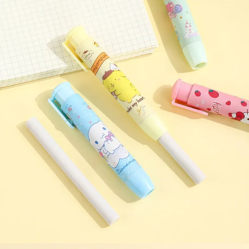 Creative Sanrio Hello Kitty Press Eraser Anime Kuromi Melody Cinnamoroll Cartoon Kawaii Stationery Gift Office School Supplies