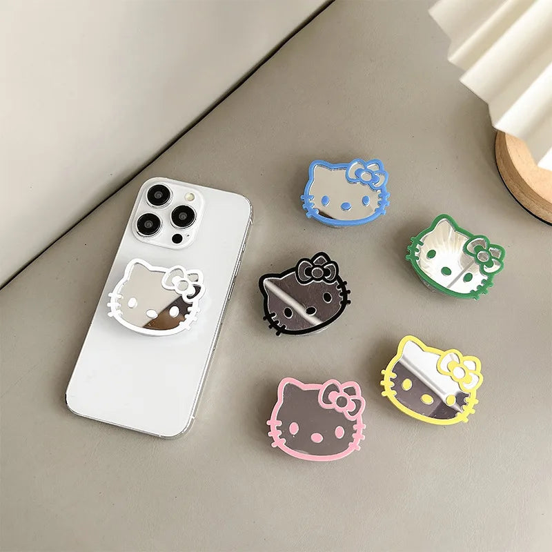 Sanrio Hello Kitty Phone Airbag Holder Mirror Colored Retractable Phone Stander Stretchable Desktop Holder Back Sticker