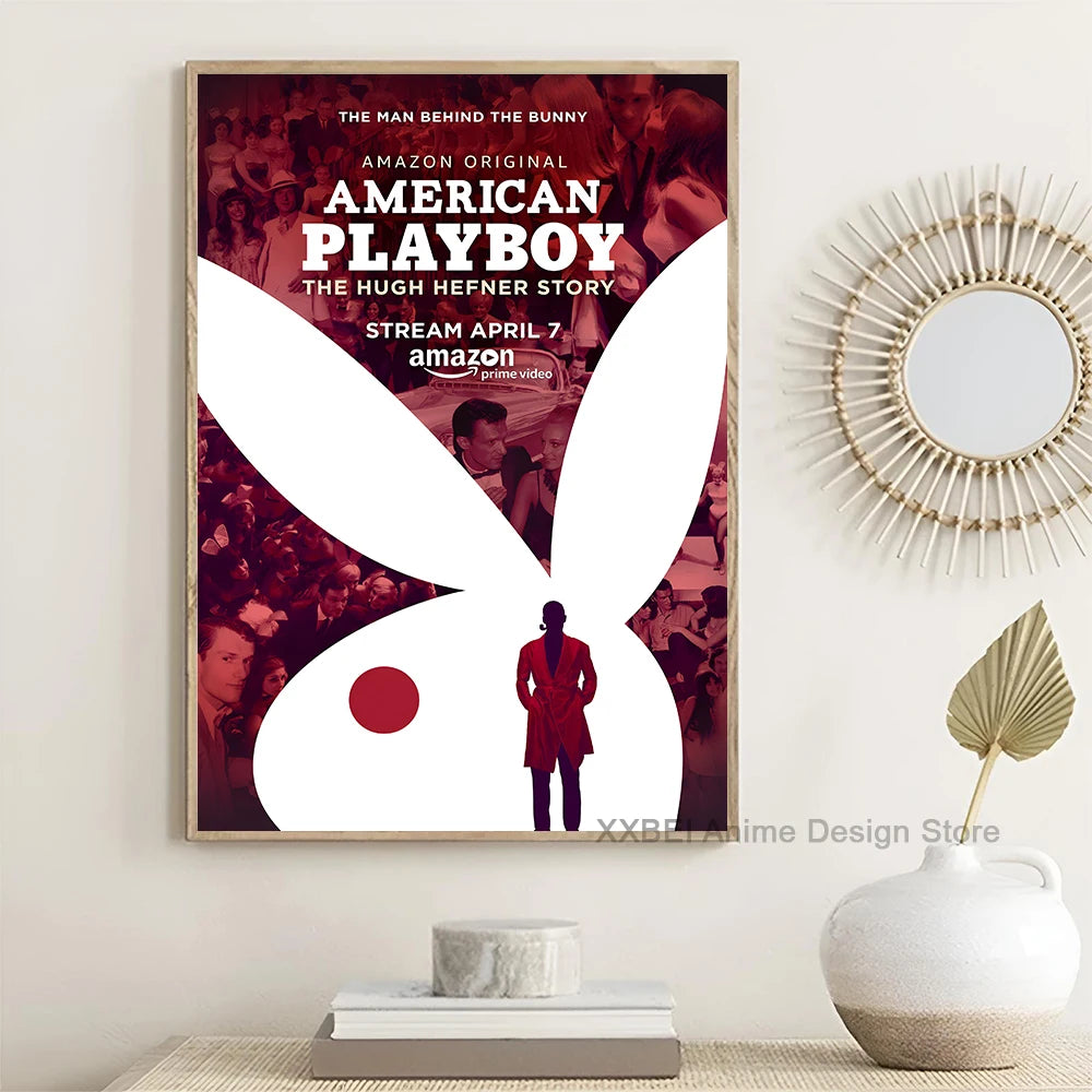 Fashion Magazine Cover Poster Play Boy Rabbit Butterfly Red Lips Retro Wall Sticker Bedroom Dining Room Cafe Decorative Mural