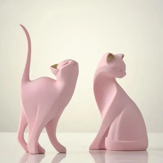 Resin Couples Cat Statues for Home Decorations Animal Figurine European Creative Wedding Gift Decorative Home Decor Sculpture