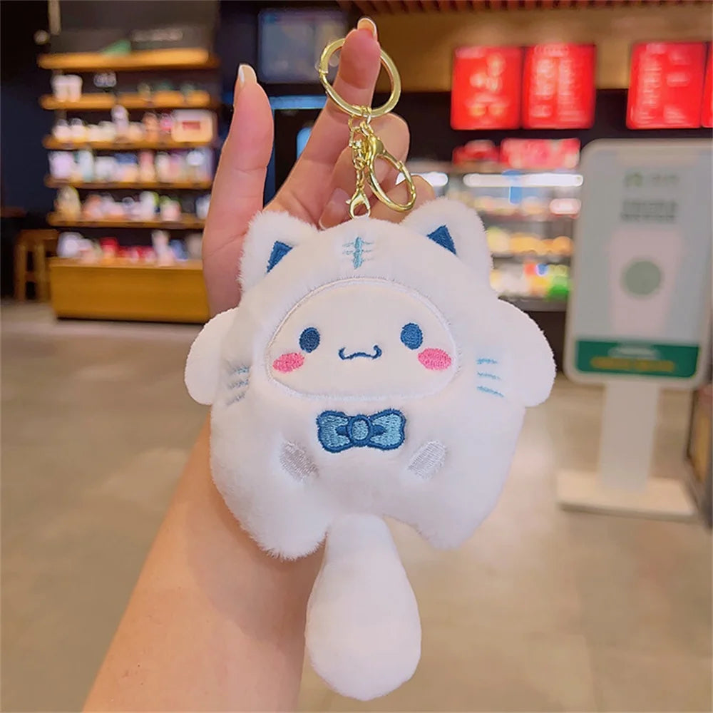 Sanrio Hello Kitty Plush Keychain Dolls Kawaii Kuromi Cinnamoroll Cartoon Plush Backpack Pendant Accessories