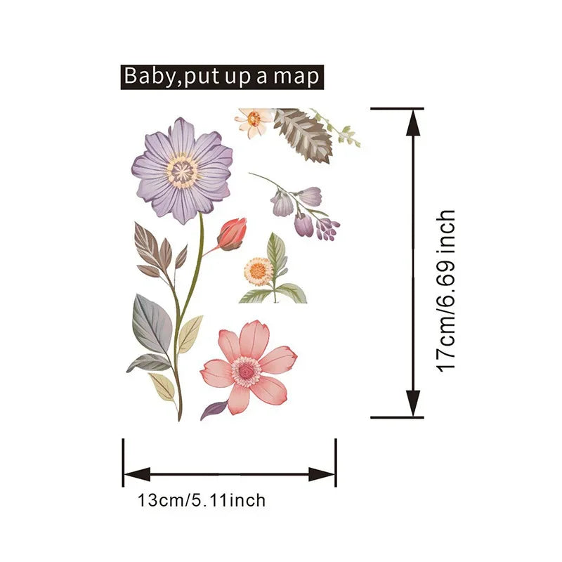 Switch Wall Sticker PVC Removable Waterproof sticker for bedroom bathroom Living room Beautiful flowers Home Decoration Stickers