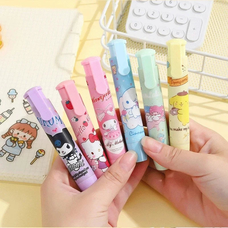 Creative Sanrio Hello Kitty Press Eraser Anime Kuromi Melody Cinnamoroll Cartoon Kawaii Stationery Gift Office School Supplies