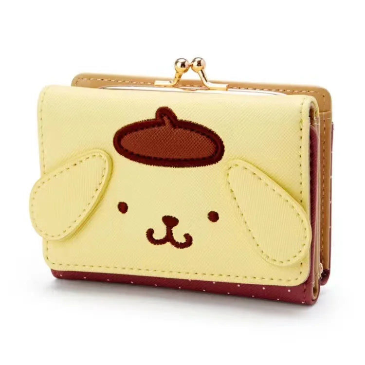 New Sanrio Hello Kitty Cartoon Cute Wallet New Women'S Wallet Pink Japanese Girl Heart Jade Guigou Short Lock Wallet Card Bag