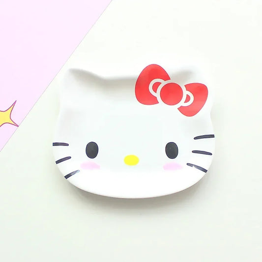 My Melody Sanrio Dinner Plate Hello Kitty Anime Baby Children Kawaii Saucer Tableware Cute Fruit Plates Cartoon Snacks Tray