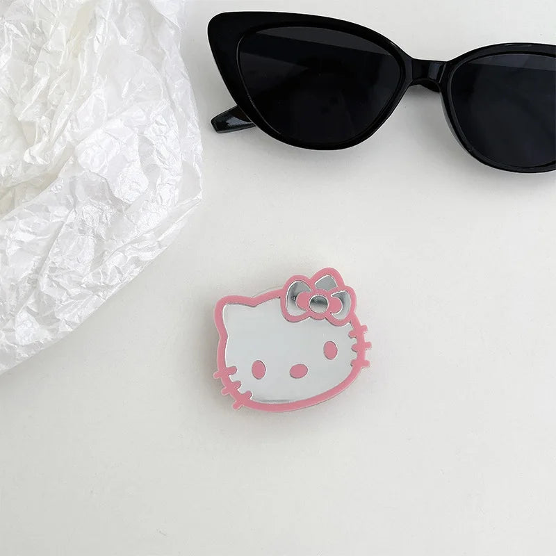 Sanrio Hello Kitty Phone Airbag Holder Mirror Colored Retractable Phone Stander Stretchable Desktop Holder Back Sticker