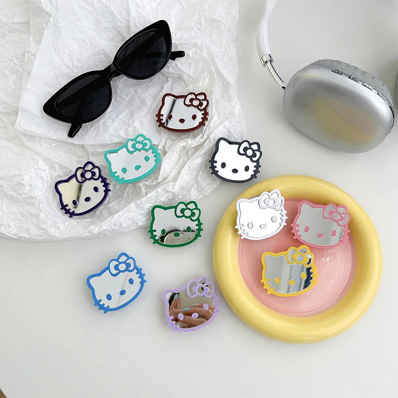 Sanrio Hello Kitty Phone Airbag Holder Mirror Colored Retractable Phone Stander Stretchable Desktop Holder Back Sticker