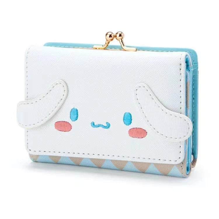 New Sanrio Hello Kitty Cartoon Cute Wallet New Women'S Wallet Pink Japanese Girl Heart Jade Guigou Short Lock Wallet Card Bag