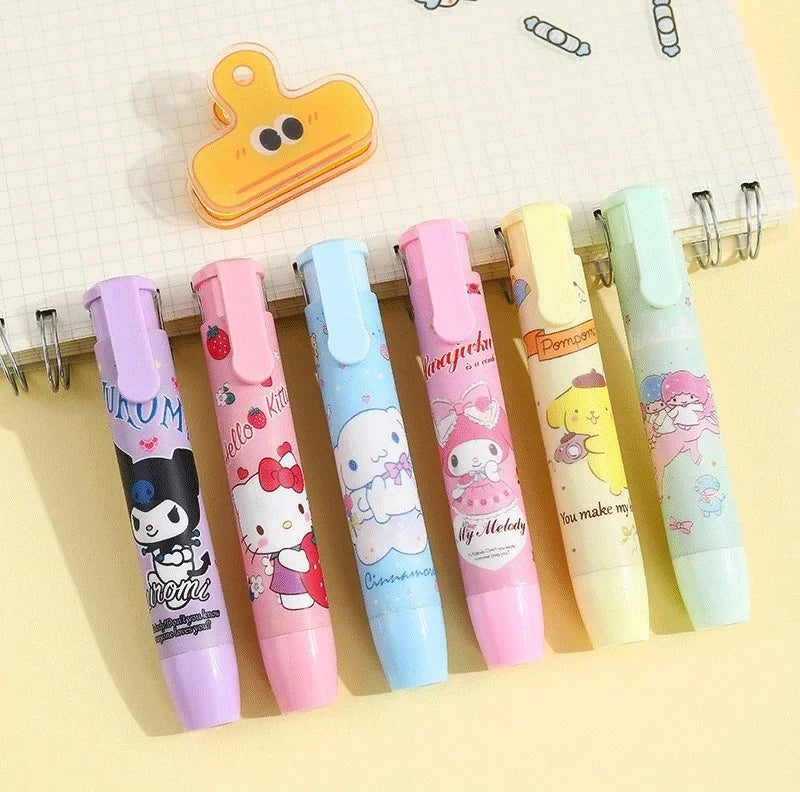 Creative Sanrio Hello Kitty Press Eraser Anime Kuromi Melody Cinnamoroll Cartoon Kawaii Stationery Gift Office School Supplies