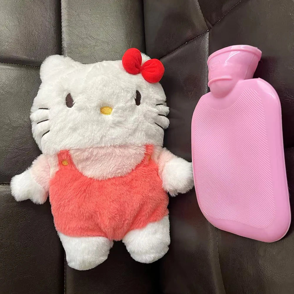 Kawaii Sanrio Hello Kitty Plush Hand Warm Bottle Hot Water Bottles  Winter Portable Warm Hand Bag