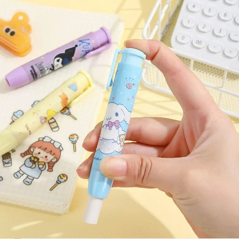 Creative Sanrio Hello Kitty Press Eraser Anime Kuromi Melody Cinnamoroll Cartoon Kawaii Stationery Gift Office School Supplies