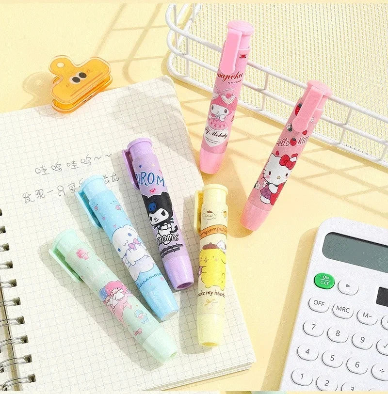 Creative Sanrio Hello Kitty Press Eraser Anime Kuromi Melody Cinnamoroll Cartoon Kawaii Stationery Gift Office School Supplies