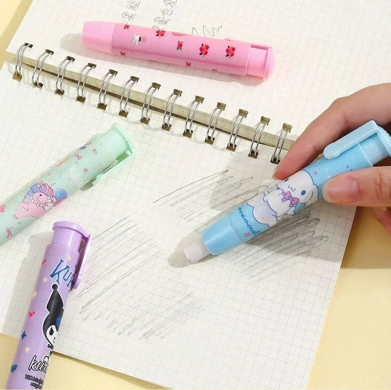 Creative Sanrio Hello Kitty Press Eraser Anime Kuromi Melody Cinnamoroll Cartoon Kawaii Stationery Gift Office School Supplies