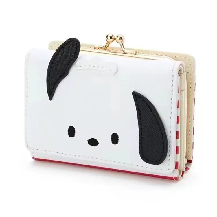 New Sanrio Hello Kitty Cartoon Cute Wallet New Women'S Wallet Pink Japanese Girl Heart Jade Guigou Short Lock Wallet Card Bag