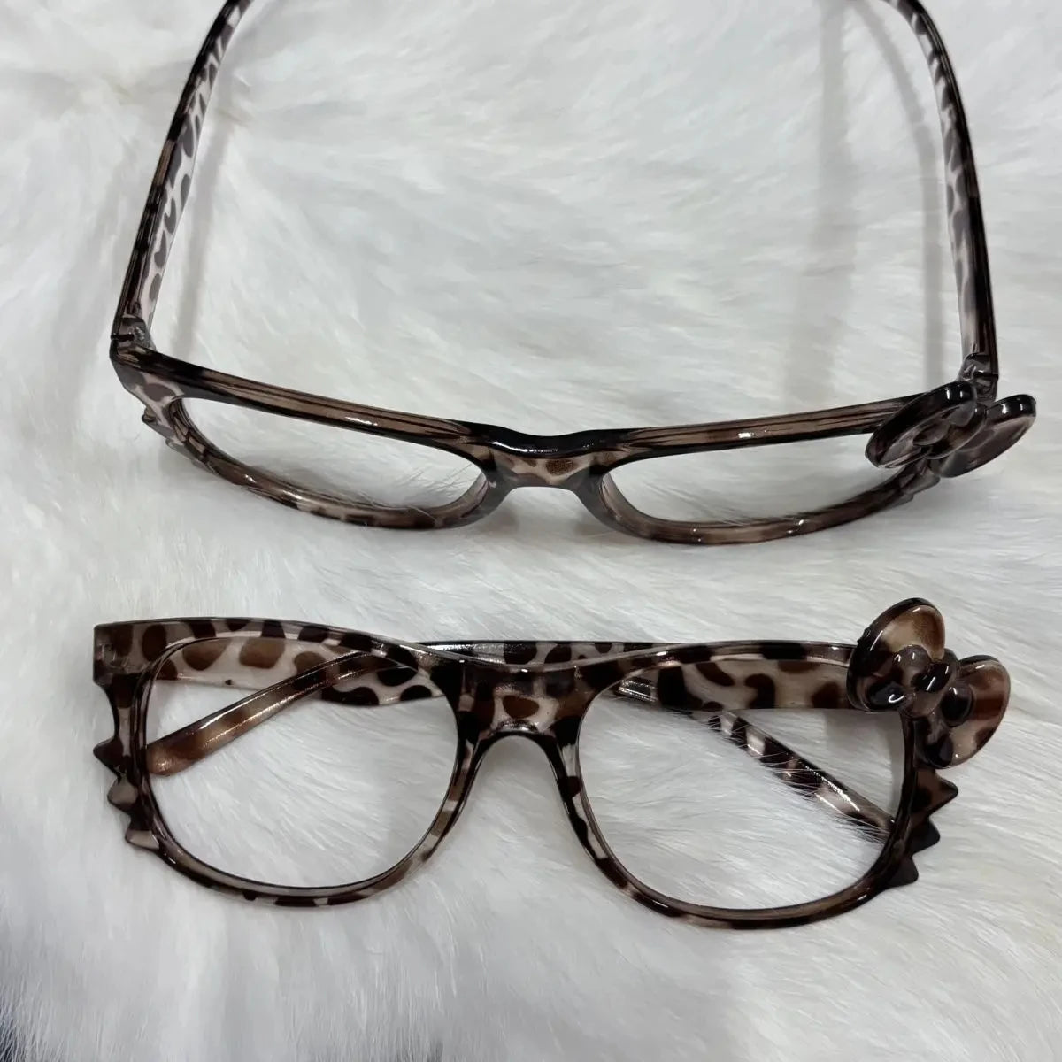 Kawaii Sanrio Leopard Print Eyeglass frame Hello Kittys Accessories Cute Beauty Cartoon Anime Y2K Vintage