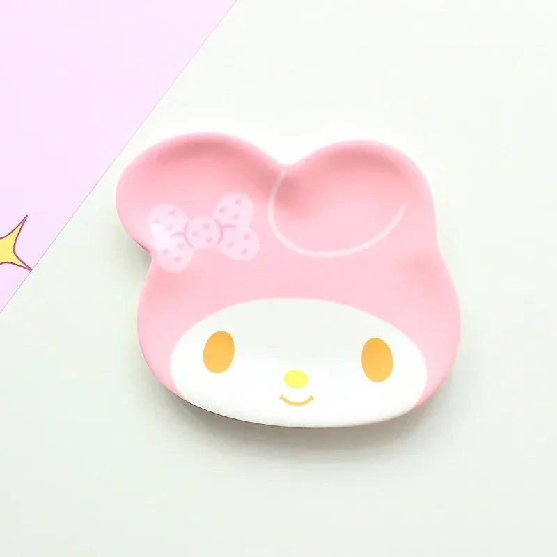 My Melody Sanrio Dinner Plate Hello Kitty Anime Baby Children Kawaii Saucer Tableware Cute Fruit Plates Cartoon Snacks Tray