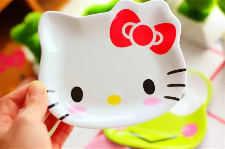 My Melody Sanrio Dinner Plate Hello Kitty Anime Baby Children Kawaii Saucer Tableware Cute Fruit Plates Cartoon Snacks Tray