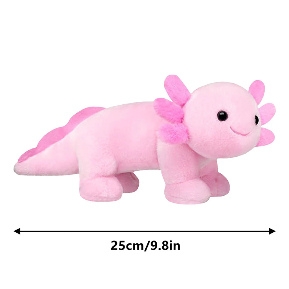 New 25cm Pink Axolotl Plush Toy Soft Stuffed Animal Cartoon Plushie Axolotl Dolls Kids Adults Gamer Gift Home Decoration