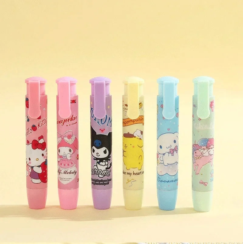 Creative Sanrio Hello Kitty Press Eraser Anime Kuromi Melody Cinnamoroll Cartoon Kawaii Stationery Gift Office School Supplies