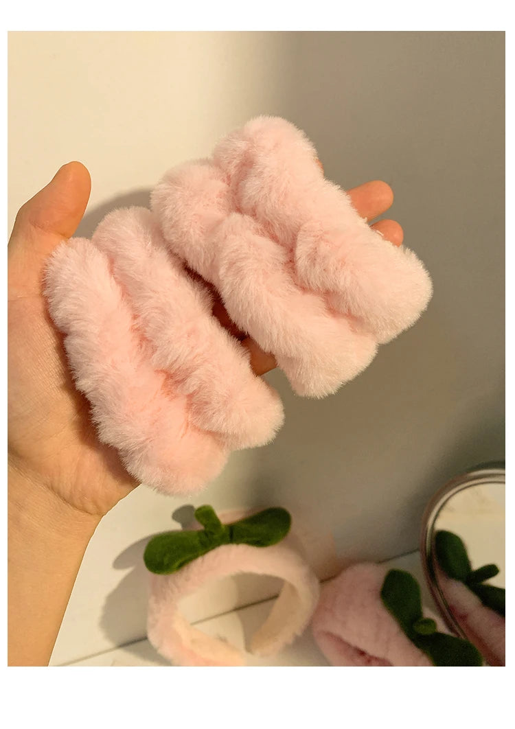 New Soft Hair Accessories For Girls Pink Peach Elastic Hair Band Casual Face Washing Turban Home Headwear