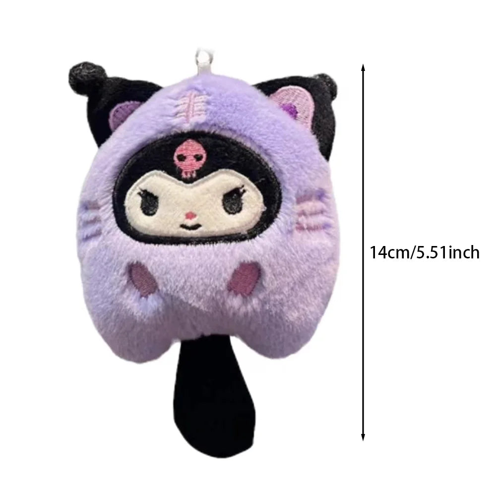 Sanrio Hello Kitty Plush Keychain Dolls Kawaii Kuromi Cinnamoroll Cartoon Plush Backpack Pendant Accessories