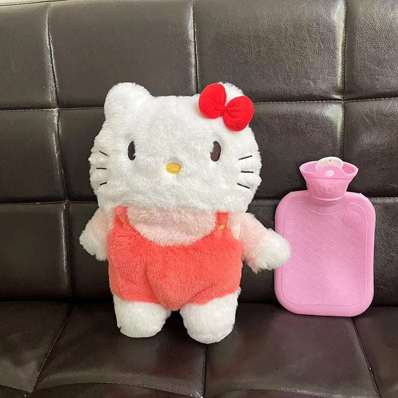 Kawaii Sanrio Hello Kitty Plush Hand Warm Bottle Hot Water Bottles  Winter Portable Warm Hand Bag