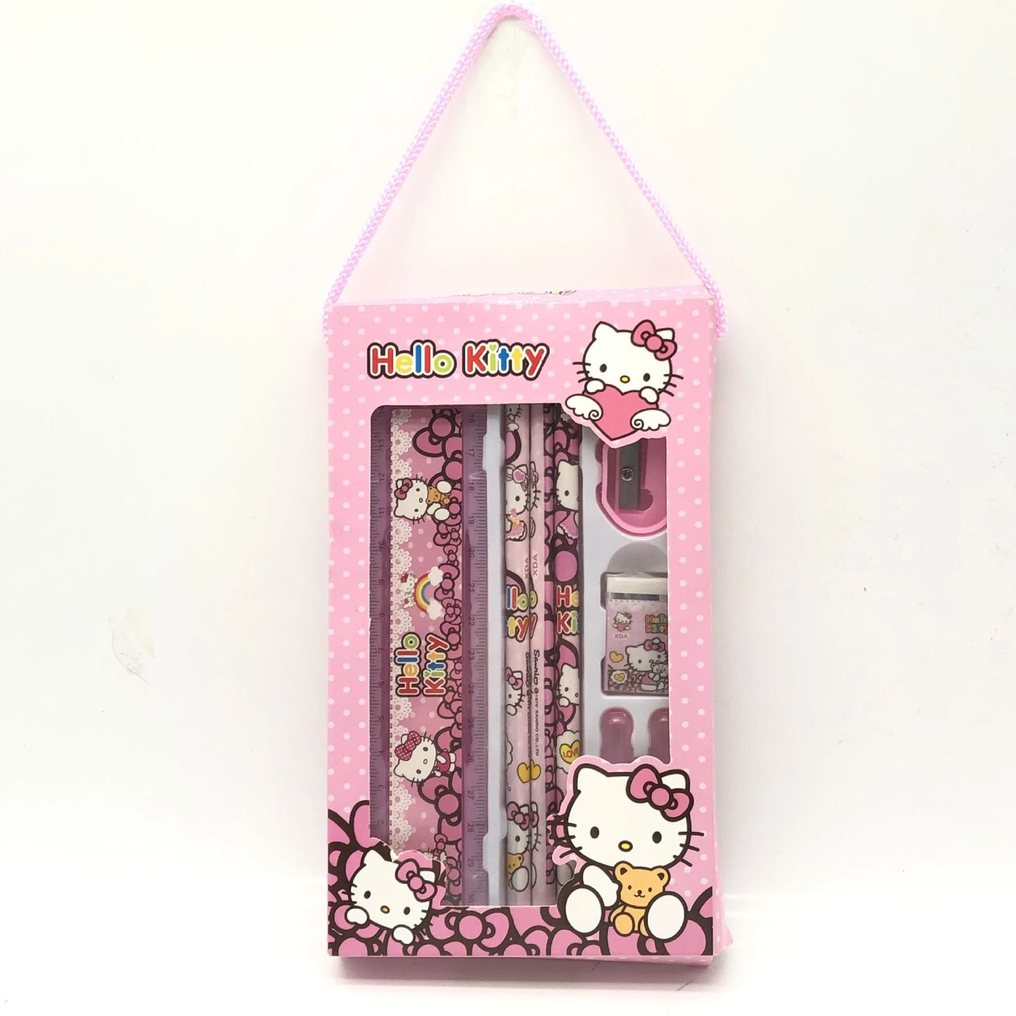 Sanrio Stationery Set Hello Kitty Cinnamoroll Kuromi Cartoon Pencil Rubber Ruler Pencil Sharpener Student Supplie Stationery Set