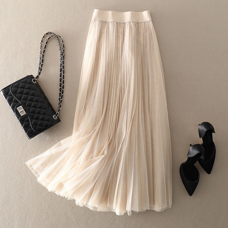 Pleated Mesh Skirt Skirt