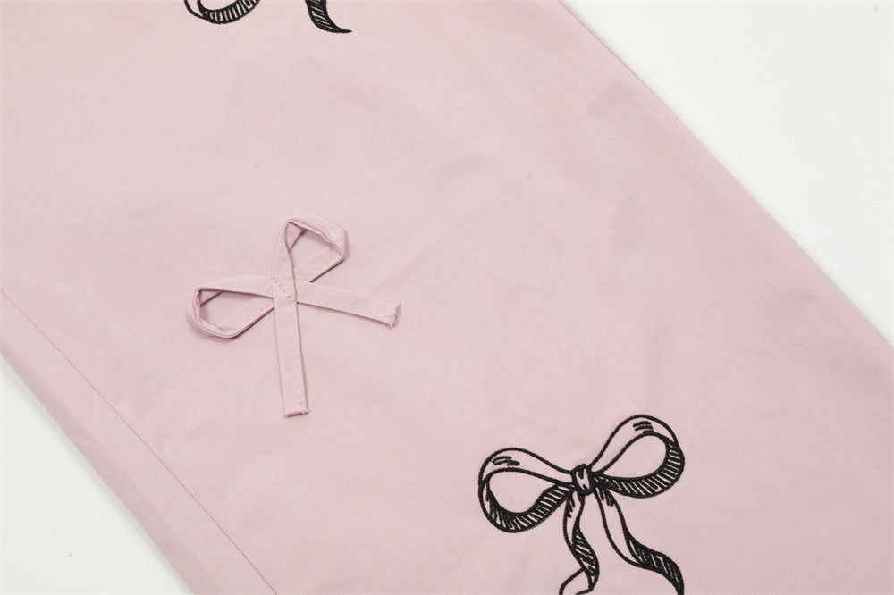 Women Bow Decoration Overalls