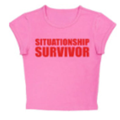 Situationship Survivor Street Style Color Printed Top