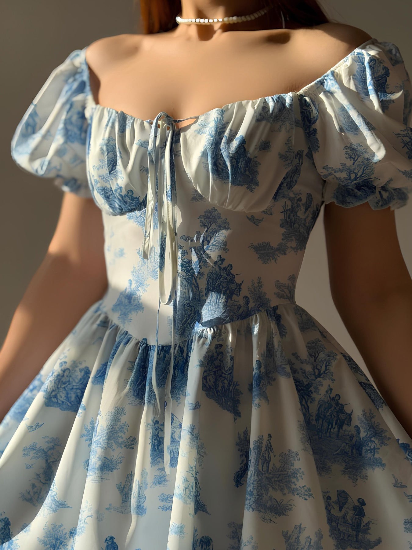 Elegant Floral Print Ruffle Dress