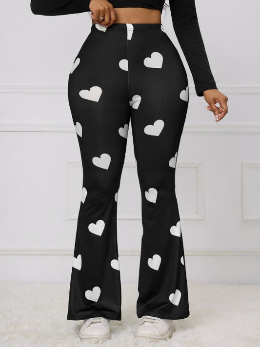 Ladies' Love Printed Casual Slimming Pants