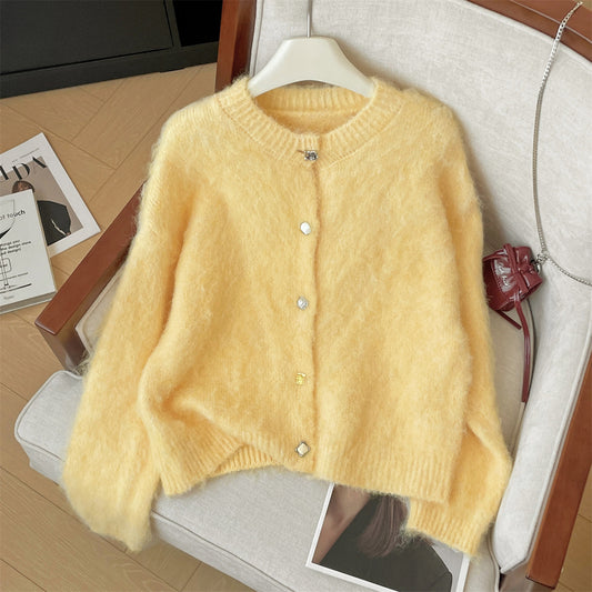 Soft And Comfortable Loose Mohair Cardigan Women