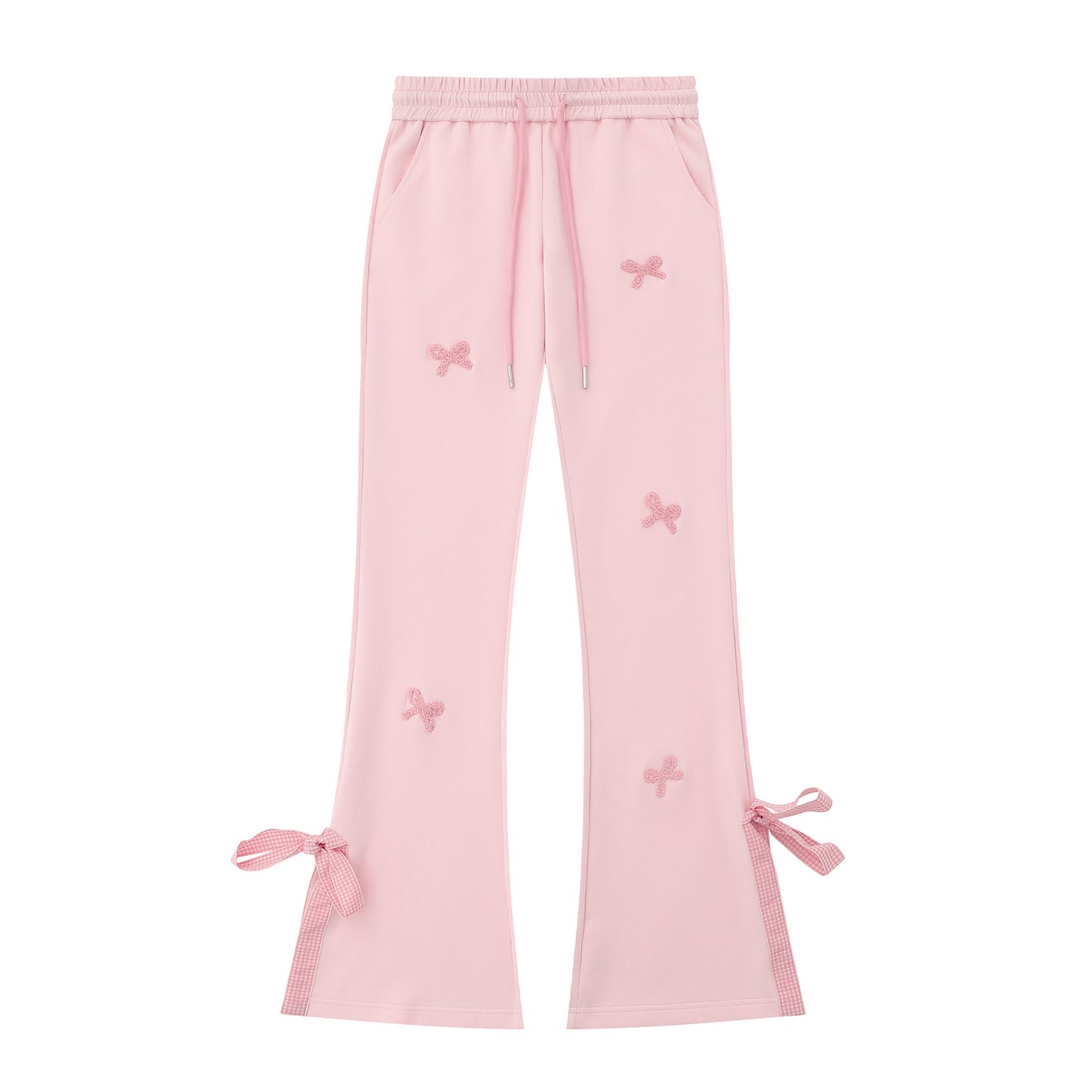 Women's Bow Embroidered Strap Sweatpants