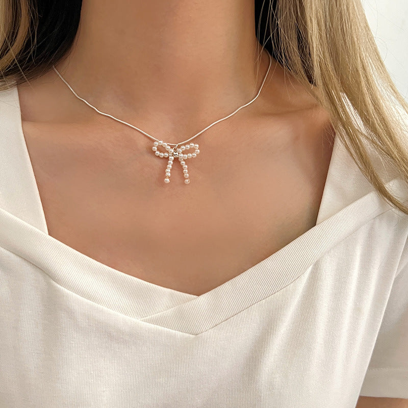 High-grade Bow Necklace Women