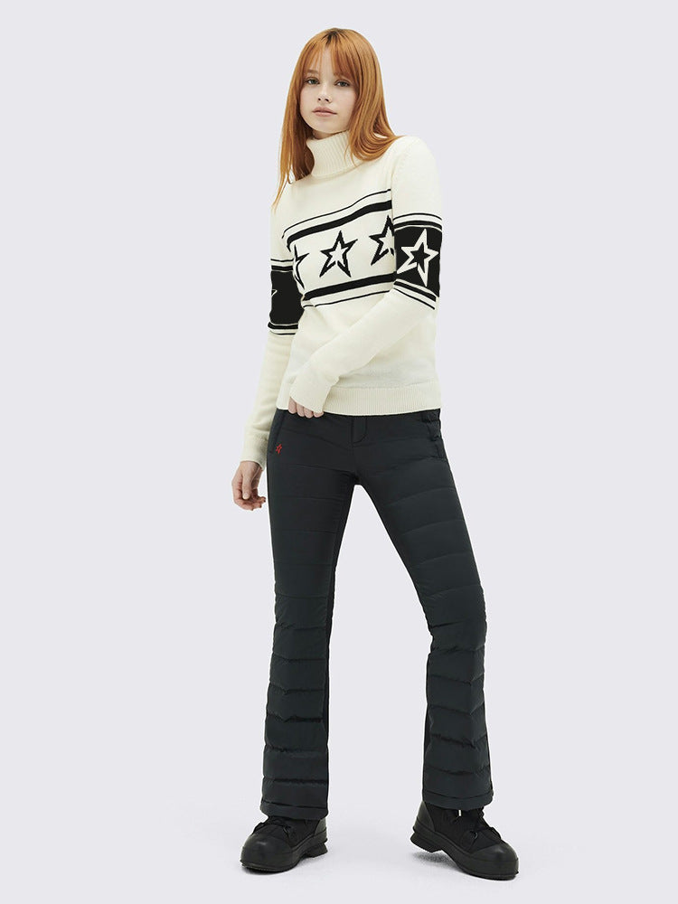 New Slim Fit Star Printed Turtleneck Sweater