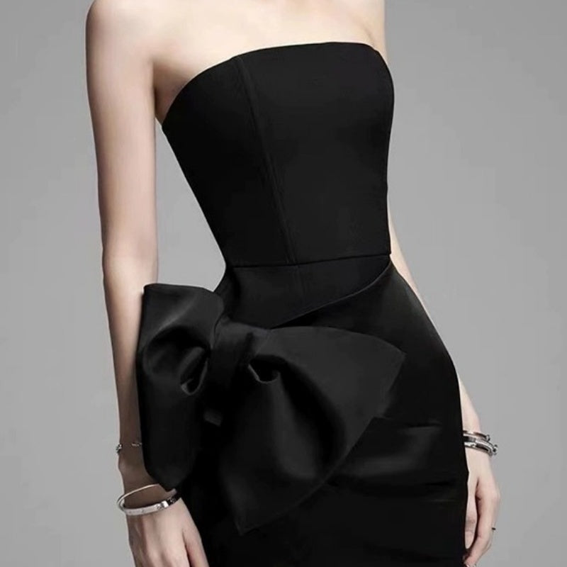 Tube Top Dress Women's Bow Slimming