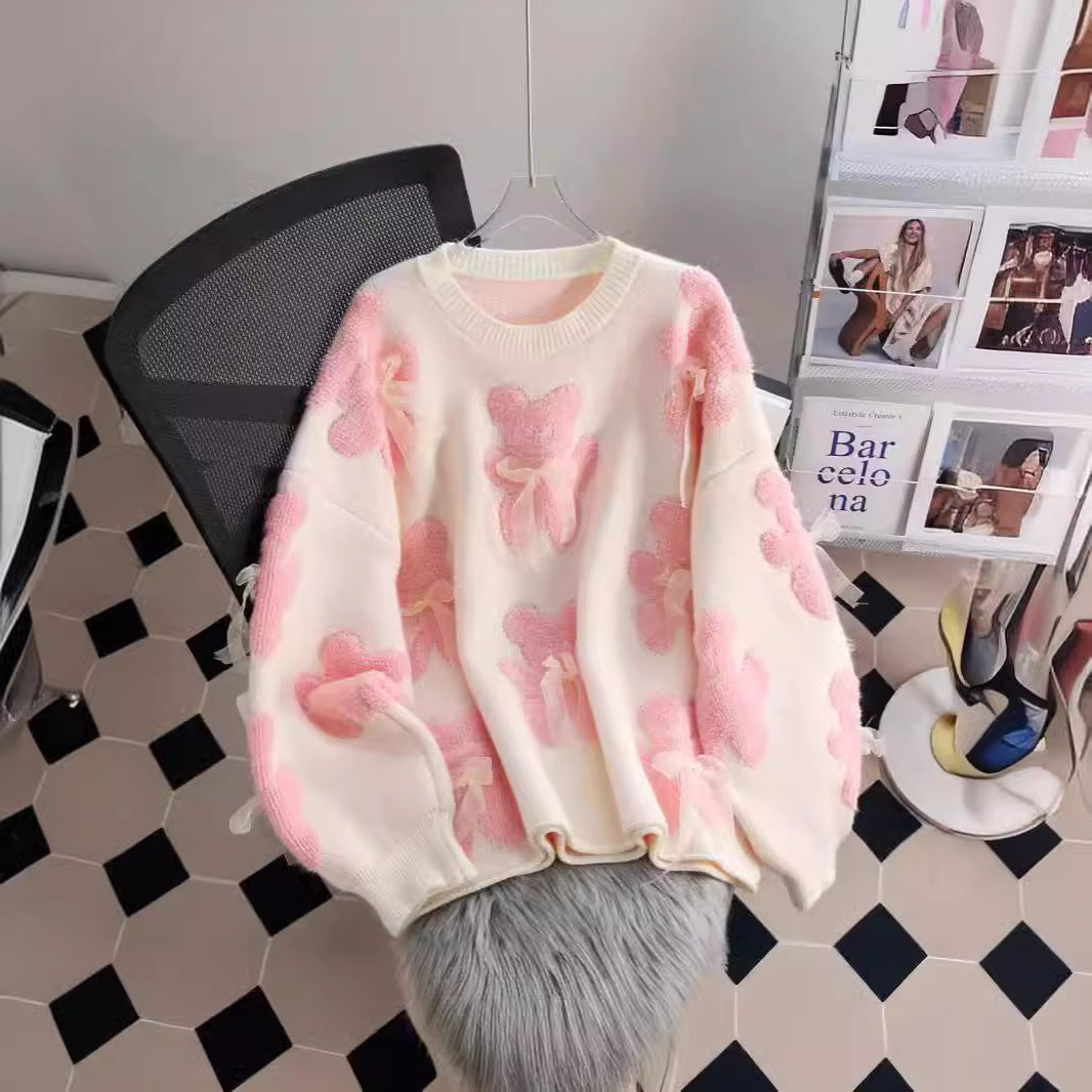 Women's Lazy Bow Pullover Sweater