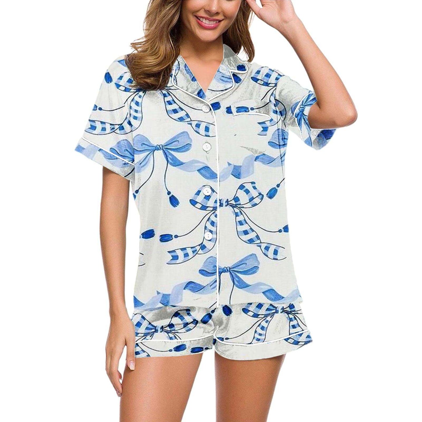 Digital Printing Women's Short-Sleeved Outerwear and Shorts Set