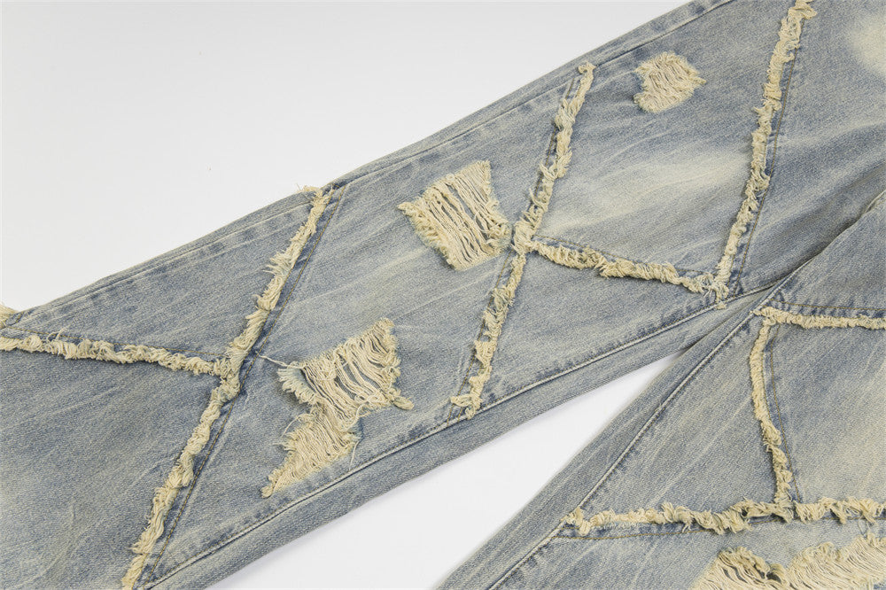 Ripped Stitching Jeans