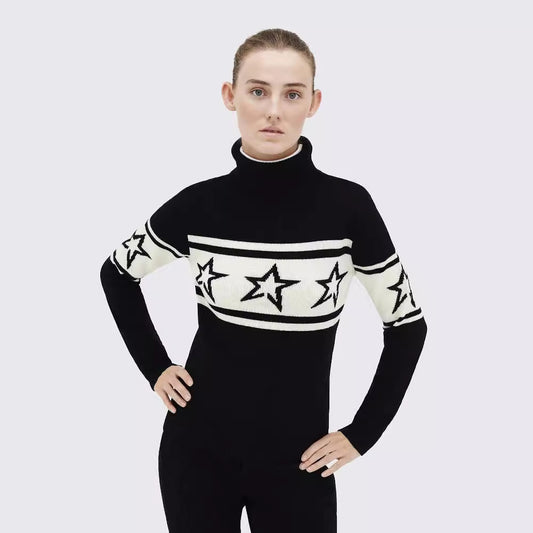 New Slim Fit Star Printed Turtleneck Sweater