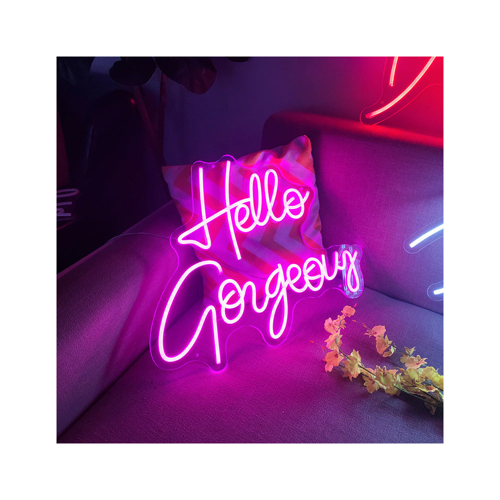 Hello Gorgeous Glowing Letter Led Neon Decorative Light