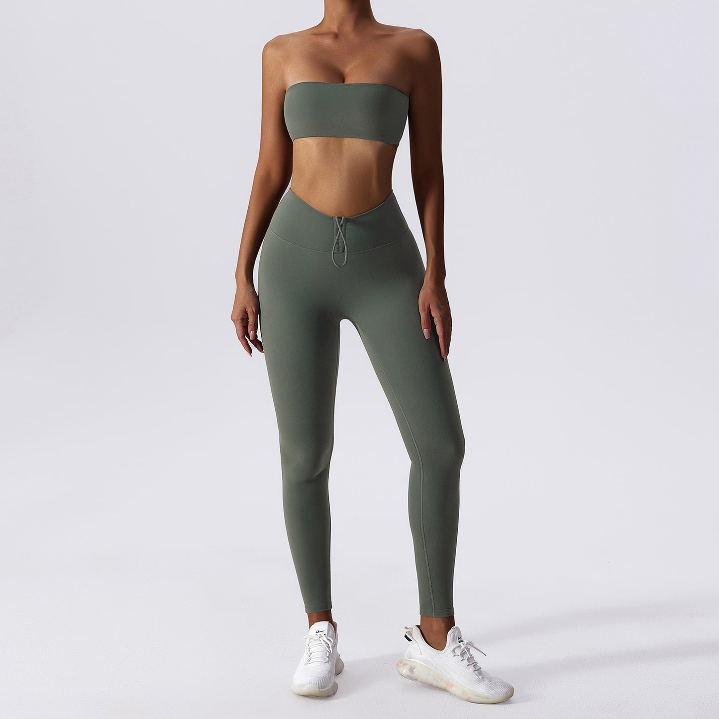 Women Basic Sports Nude Feel Skinny Yoga Clothes Suit